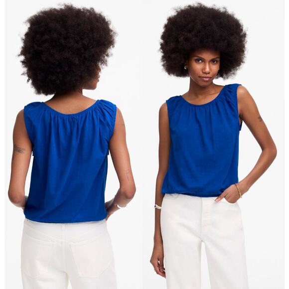 Madewell | NWT Bubble Tee in Brilliant Sapphire Blue | Sz M - Picture 1 of 7